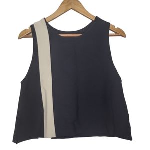 Apiece Apart Black and Cream Sleeveless Top